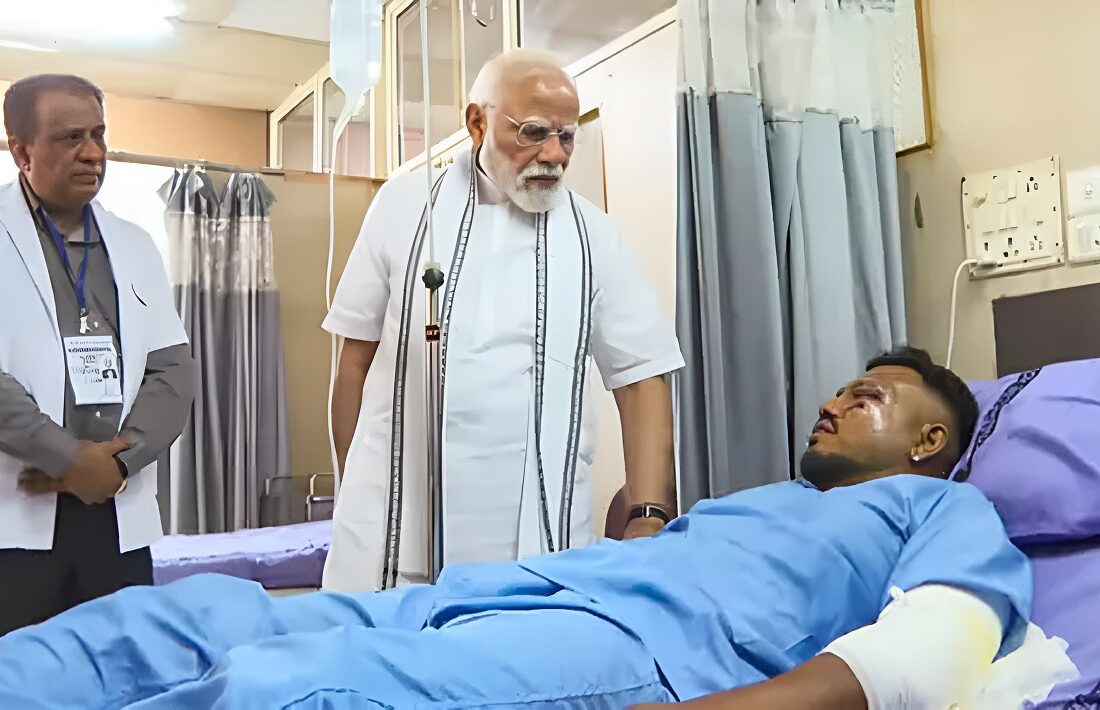 PM Narendra Modi visits Ahmedabad plane crash survivor Ramesh Vishwas Kumar at Civil Hospital