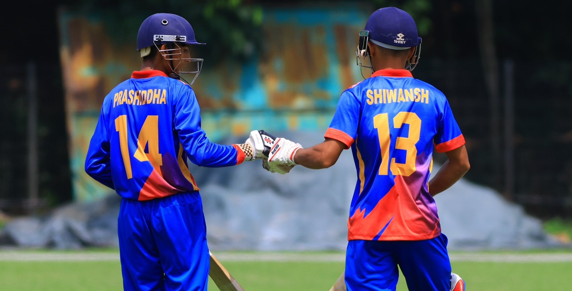 Nepal U-16 cricket team celebrates after defeating Japan in the ACC East Zone Cup