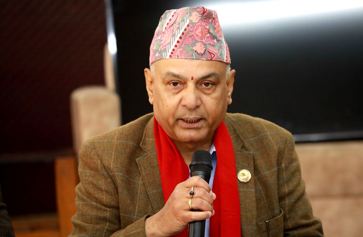 Shyam Ghimire speaking at the Parliamentary Hearing Committee meeting in Singha Durbar, Kathmandu.