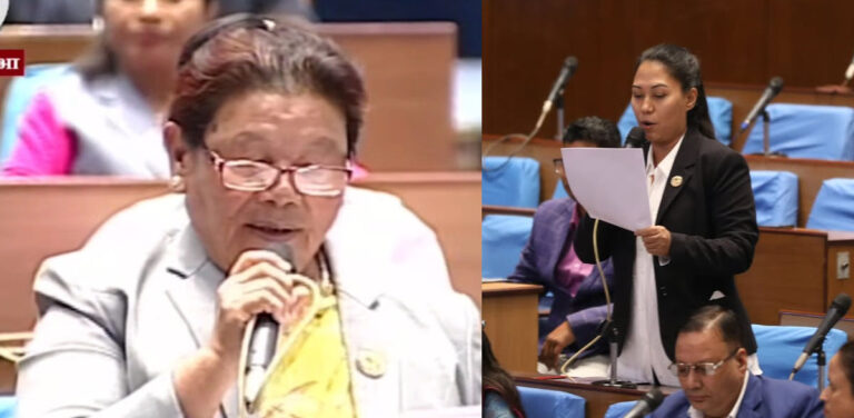 Nepal Federal Affairs Minister Rajkumar Gupta attending a parliamentary session amid bribery allegations and political controversy.