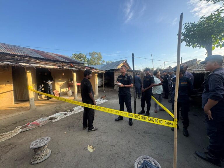 Police investigate scene where teenage girl was fatally shot in Sunsari, Nepal