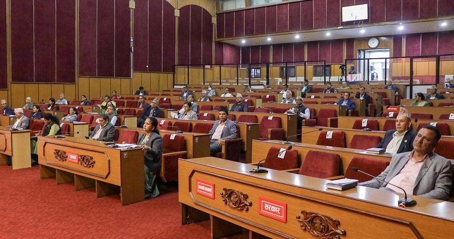 Federal Parliament building in New Baneshwar, Kathmandu, where the National Assembly meets to discuss economic bills.