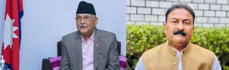 Minister Rajkumar Gupta arriving at Prime Minister KP Sharma Oli’s residence in Baluwatar, Kathmandu, amid bribery audio scandal on July 14, 2025.