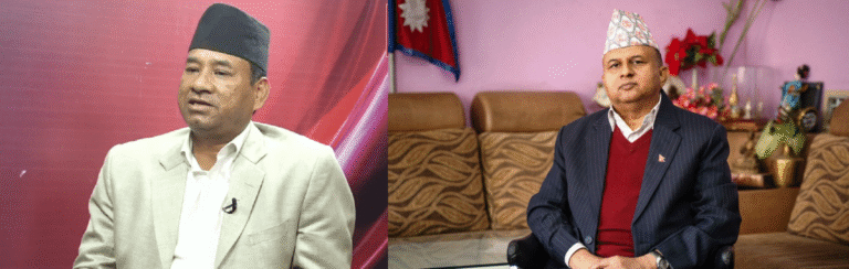 Karn Bahadur Thapa addressing internal party issues in a political event