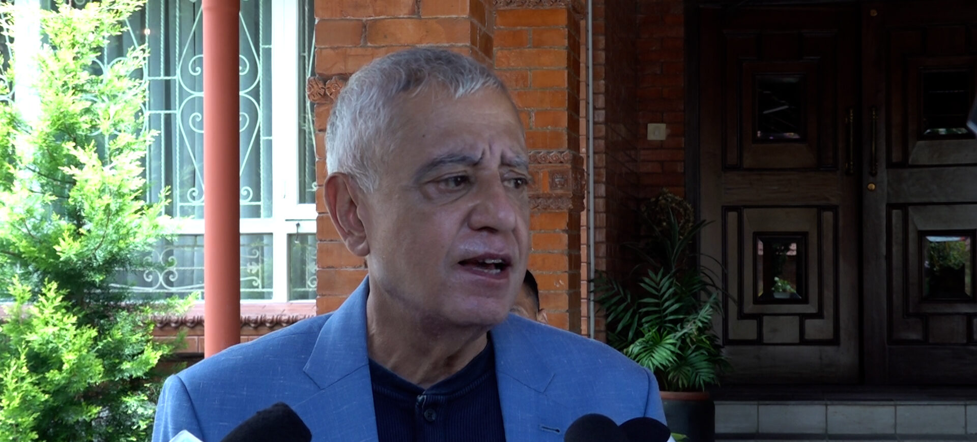 Shashank Koirala speaking during Nepali Congress Central Committee meeting in Kathmandu on July 6, 2025