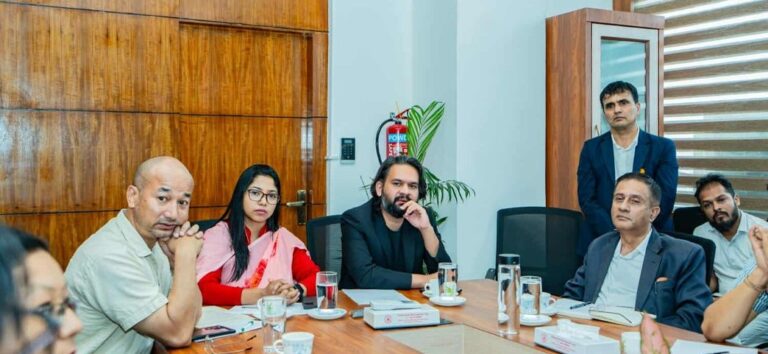 Kathmandu Metropolitan City office building, Nepal, where education department prepares to revoke licenses of defunct schools.