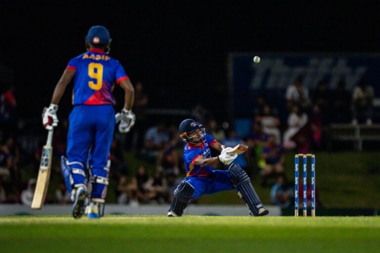 Nepal cricket players in action against Melbourne Stars Academy during Top End T20 Series in Darwin.
