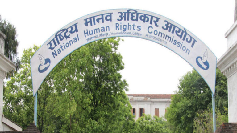 NHRC officials speak with locals in Kanchanpur about the hunger strike by reservation victims.