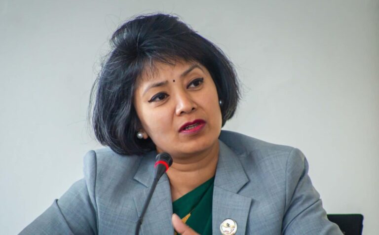 National Assembly member Anjana Shakya during a parliamentary session in Nepal.