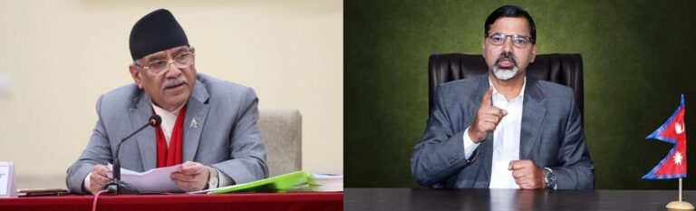 CPN (Maoist Centre) leaders including Pushpa Kamal Dahal Prachanda and Janardan Sharma during a party meeting in Kathmandu