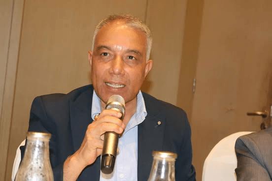 Sushil Gyawali, CEO of Investment Board Nepal, speaking at an economic recovery program in Kathmandu.