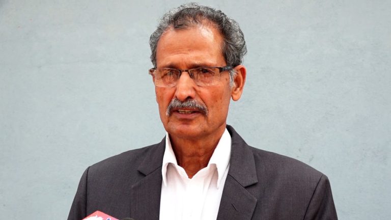 CPN (Maoist Centre) spokesperson Agni Sapkota speaking during a press briefing in Kathmandu about the government and Election Commission’s election schedule announcement.