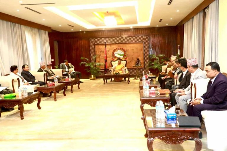 Political leaders and government ministers attending a high-level meeting in Kathmandu led by Prime Minister Sushila Karki to discuss Nepal’s upcoming election environment.