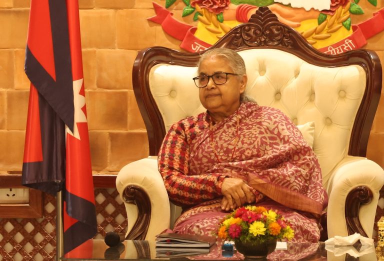 Prime Minister Sushila Karki speaks during a media briefing at Baluwatar about political dialogues with Gen-Z youths in Nepal.