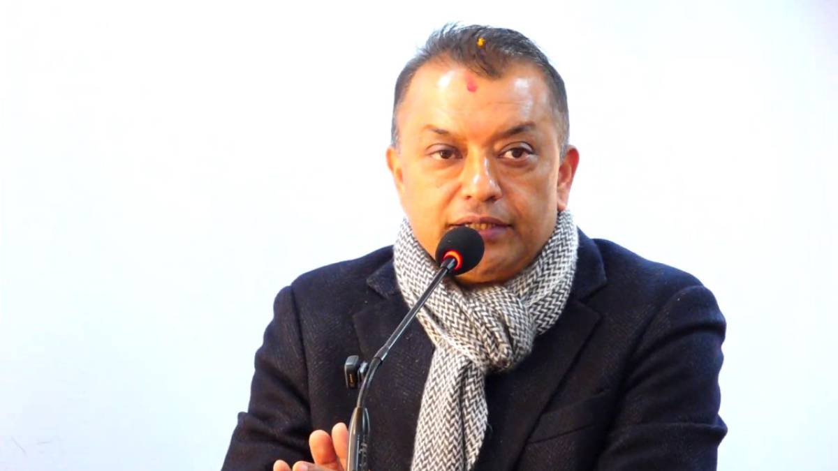 Nepali Congress President Gagan Thapa speaking in a video message ahead of his visit to Sarlahi–4.