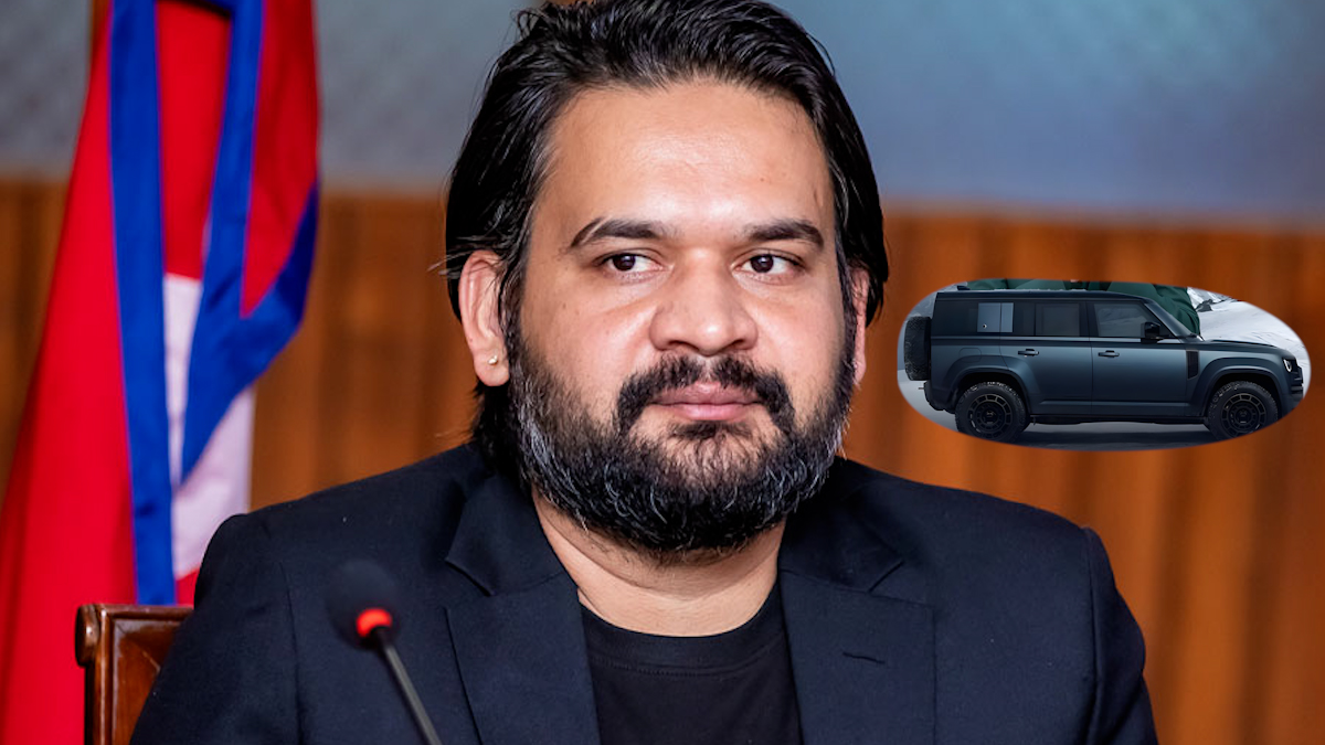 Balen Shah seen during election campaigning amid discussion over a black luxury car.