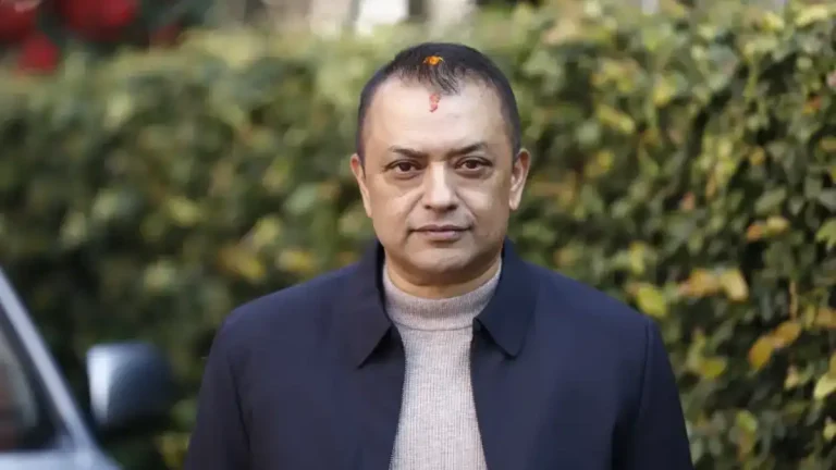 Gagan Thapa speaking in a video message about Nepali Congress candidate selection process