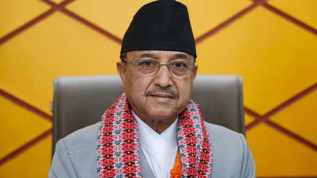 Purna Bahadur Khadka at a Nepali Congress meeting during internal dispute over Supreme Court writ and Election Commission decision.