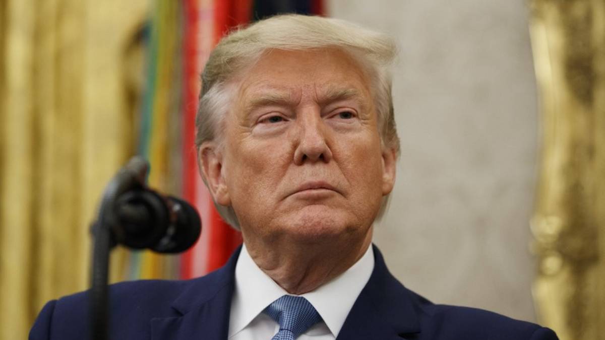 U.S. President Donald Trump speaking about trade policy and tariffs following a Supreme Court ruling in Washington.