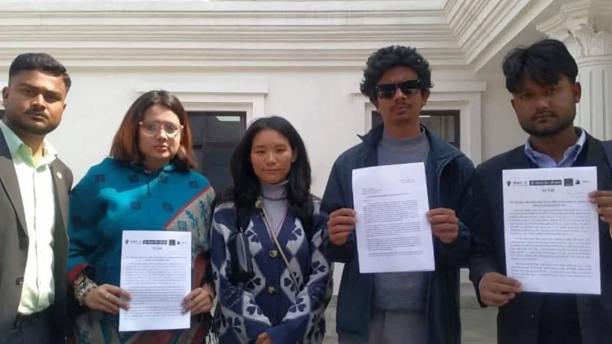 Representatives of the Gen Z Movement Alliance submitting a memorandum at the Office of the Prime Minister in Kathmandu demanding publication of the Gauri Bahadur Karki commission report on Bhadra protests.