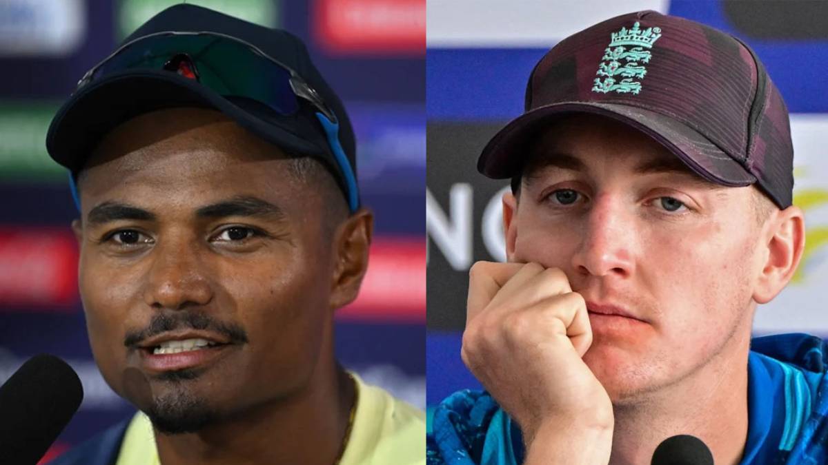 Nepal and England players during a T20 International match at Mumbai’s Wankhede Stadium