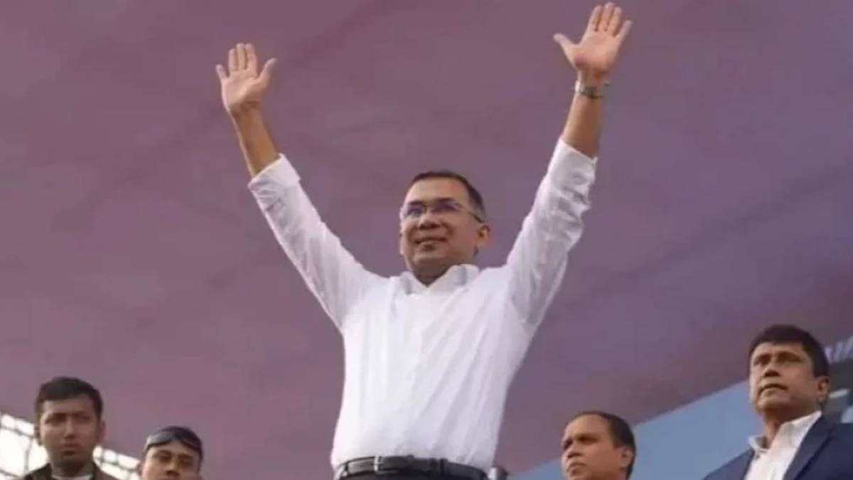 Tarique Rahman, Chairperson of the Bangladesh Nationalist Party (BNP), preparing to take the oath of office as Prime Minister in Dhaka following his party’s two-thirds majority election victory.