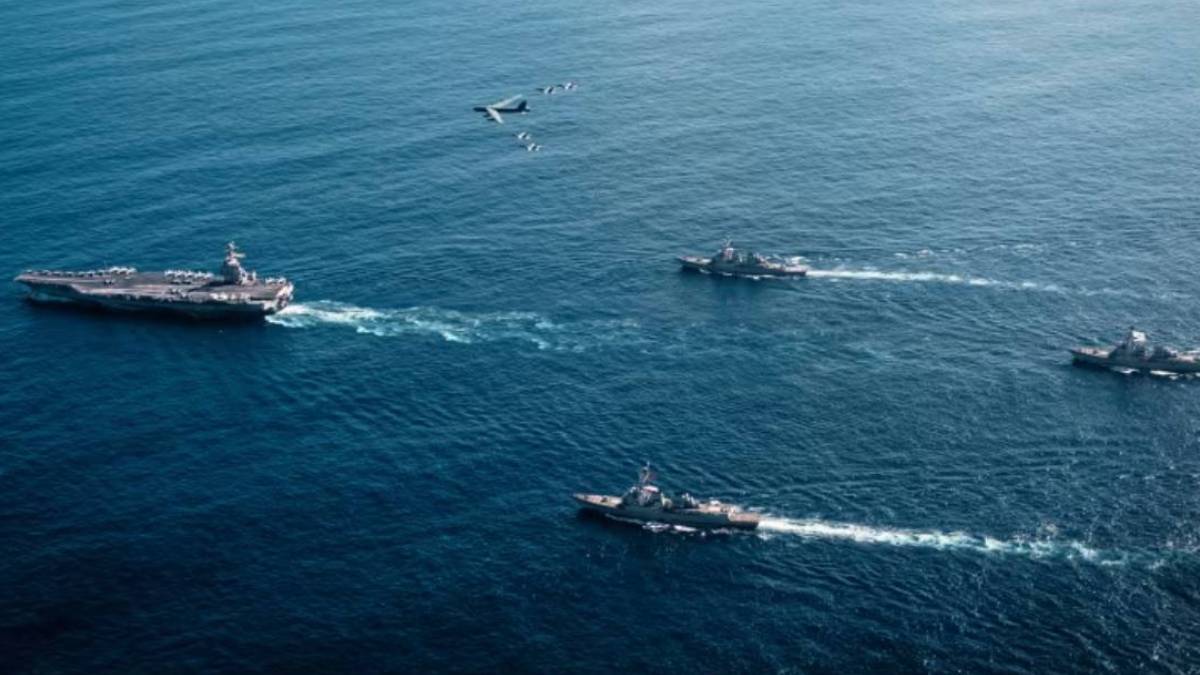 U.S. Navy aircraft carrier operating in Middle East waters following stalled Iran nuclear negotiations