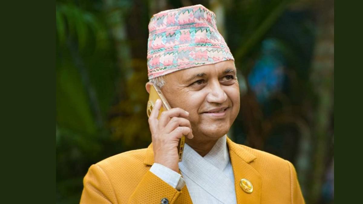 CPN-UML Secretary Khagaraj Adhikari speaking about party reform after the election results in Nepal