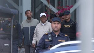 KP Sharma Oli escorted by Nepal Police officers after arrest in Kathmandu