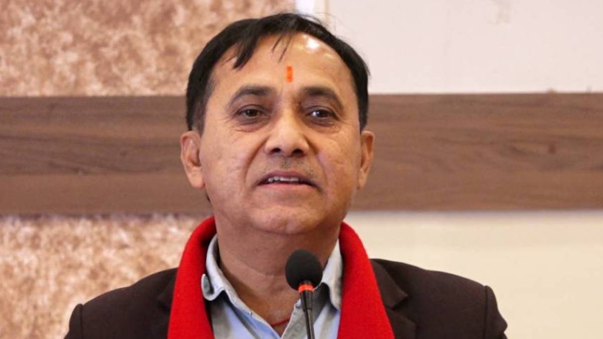 Nepali Congress leaders attend a Central Working Committee meeting in Kathmandu to discuss review of local and provincial governments