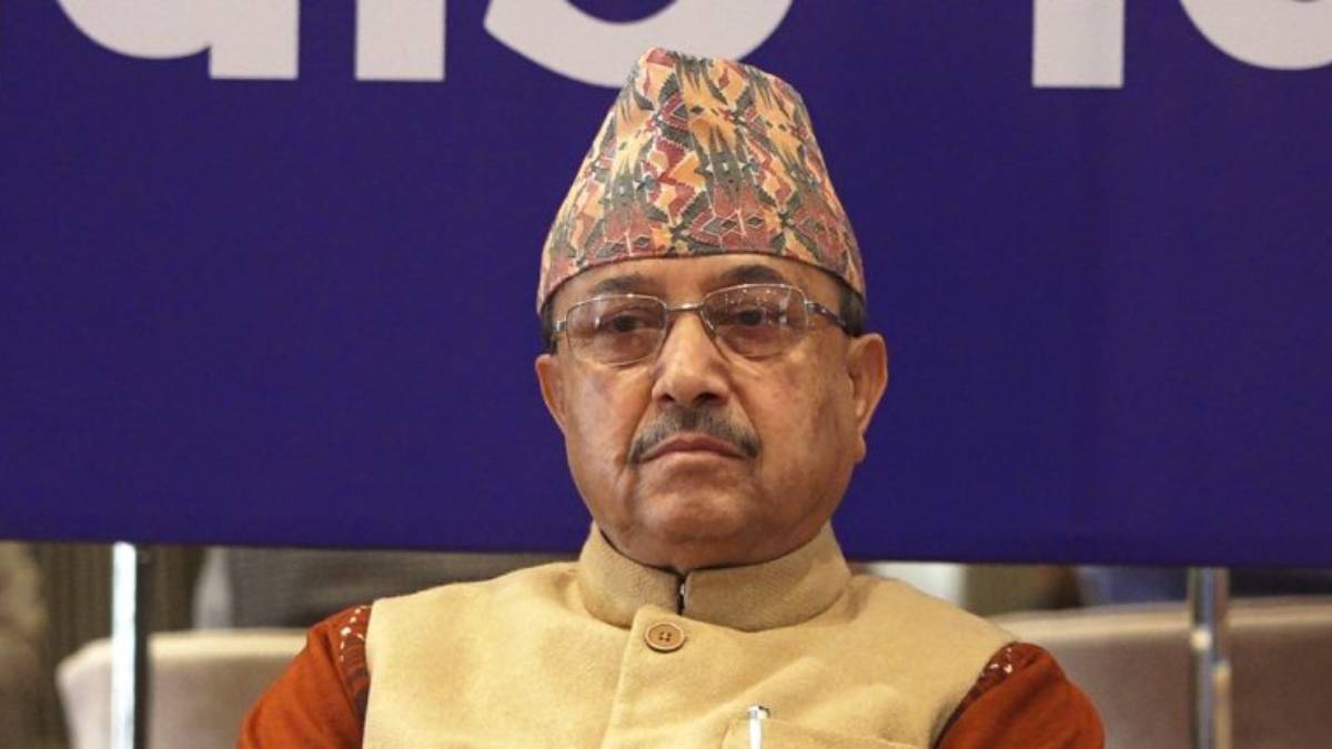 Nepali Congress leaders including Purna Bahadur Khadka and Shekhar Koirala during a separate faction meeting in Kathmandu