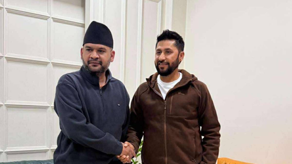 RSP Chairman Rabi Lamichhane and senior leader Balen Shah preparing to cast their votes in Kathmandu during Nepal’s House of Representatives election.