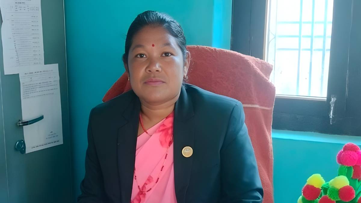 Rewati Rawal, Deputy Chairperson of Tatopani Rural Municipality in Jumla, receiving treatment after an assault incident.