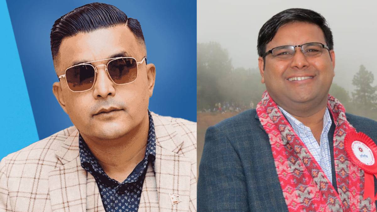 Sunil KC of Rastriya Swatantra Party after winning the Kathmandu-2 seat in Nepal’s House of Representatives election