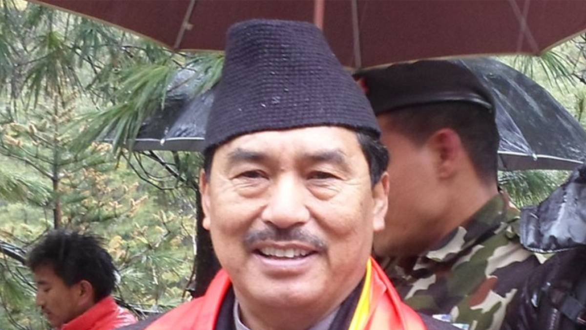 Tek Bahadur Gurung after winning the House of Representatives election from Manang