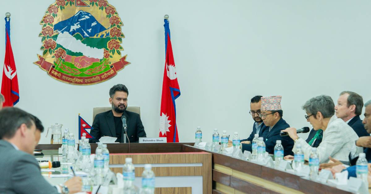 Balen Shah during cabinet meeting at Singha Durbar in Kathmandu with ministers present