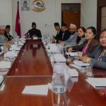 Nepal PM Balen Shah cabinet ministers seated during an official meeting in Kathmandu (file photo)