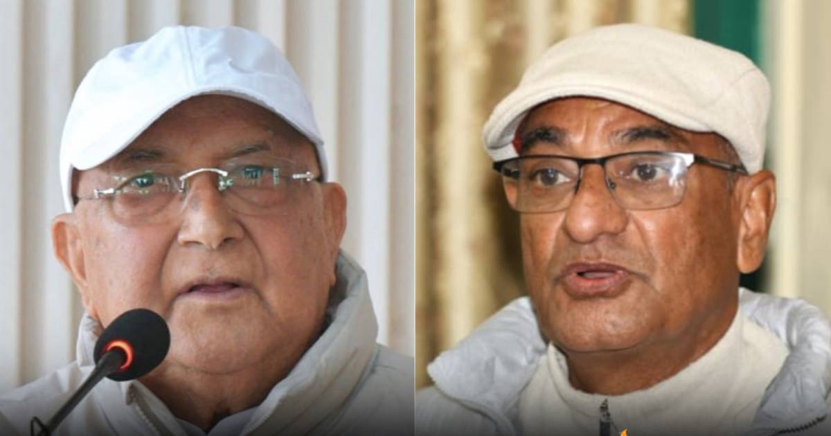 KP Sharma Oli and Ramesh Lekhak during habeas corpus case hearing over arrest in Nepal Supreme Court