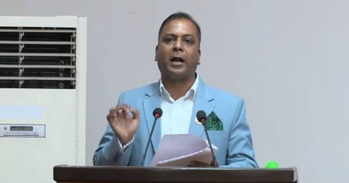 Ranjit Karna addressing National Assembly on Congress Vision 10 and government agenda