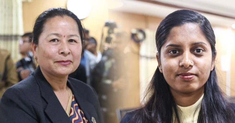 Ruby Kumari Thakur and RPP’s Saraswati Lama ahead of deputy speaker election in Kathmandu