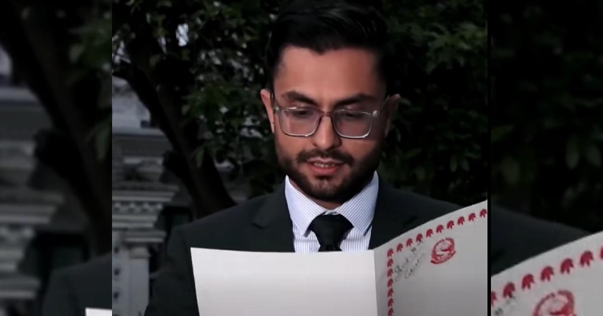 Sasmita Pokharel reading cabinet decisions to media in Kathmandu Nepal