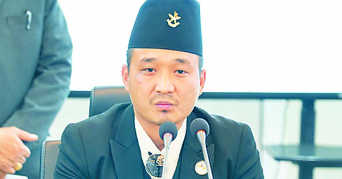 Sudan Gurung Nepal Home Minister speaking during meeting amid resignation controversy