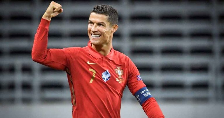 Cristiano Ronaldo celebrates during a Portugal national team match in this file photo