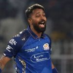 Hardik Pandya reacts on the field while playing for Mumbai Indians in an IPL match