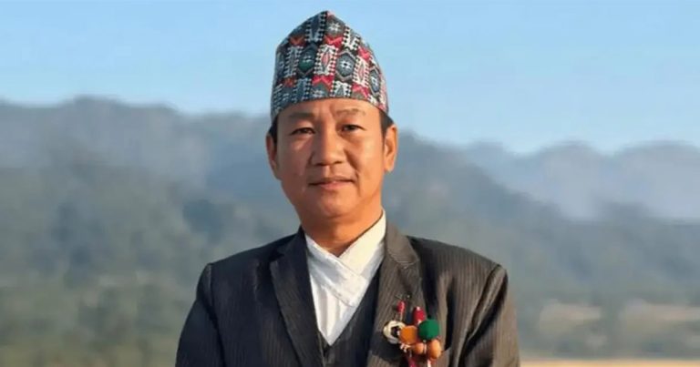 Harka Sampang poses in traditional Nepali attire in this file photo