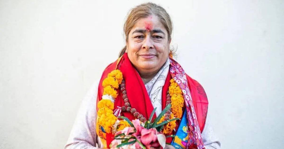 Meena Kumari Kharel after being appointed chairperson of Nepal Women’s Association