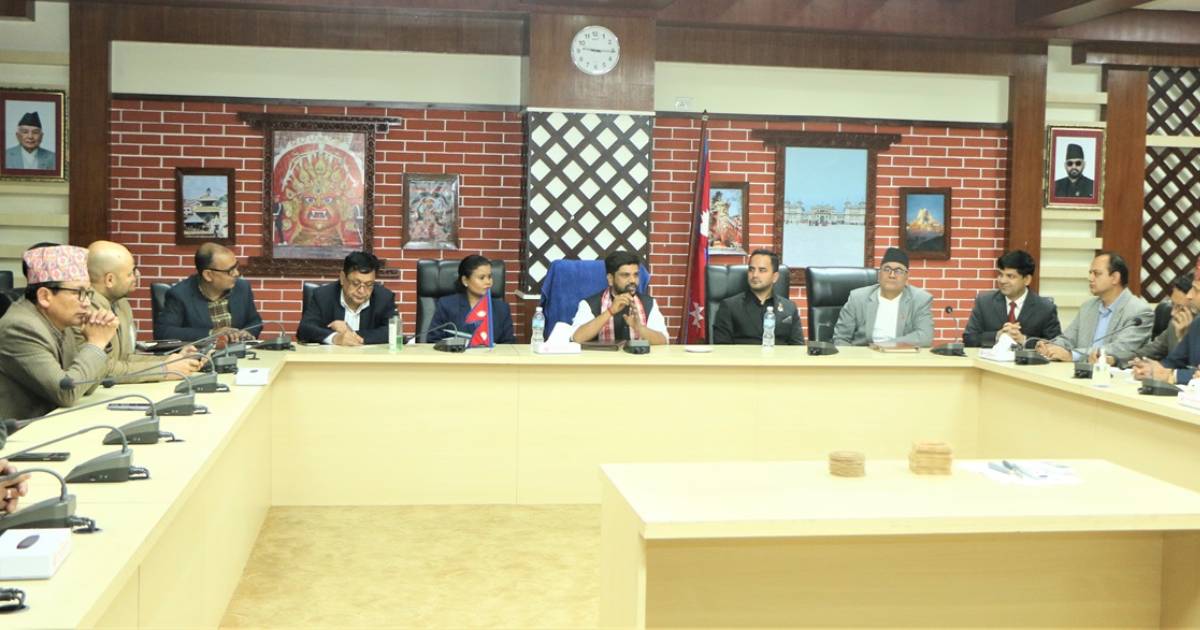 Officials attend a government meeting on Nepal trade union registration decisions in Kathmandu