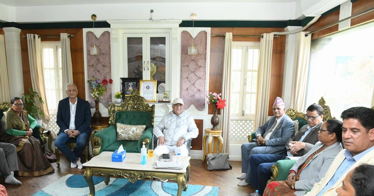 K. P. Sharma Oli holds a meeting with Sudurpashchim lawmakers during leadership dispute talks