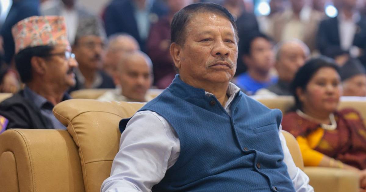 Prakash Man Singh attends a Nepali Congress gathering during a party leadership dispute discussion