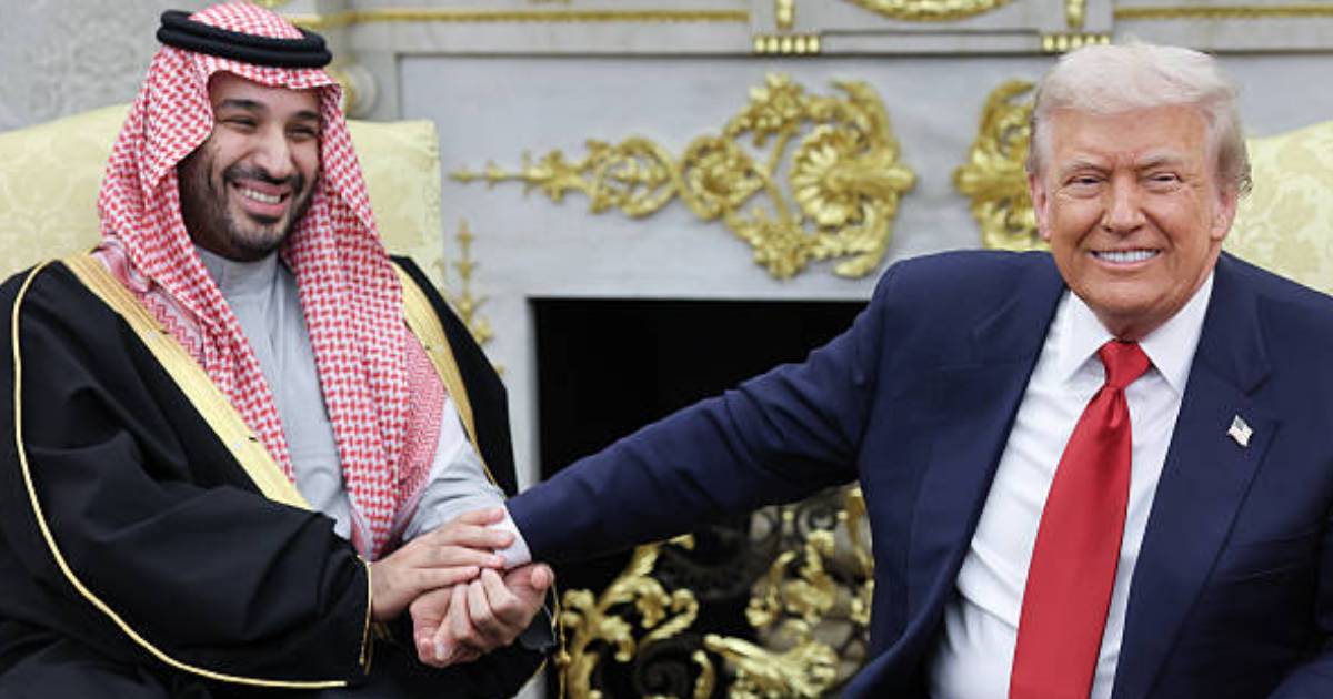 Saudi Crown Prince Mohammed bin Salman and Donald Trump during a meeting in a file photo